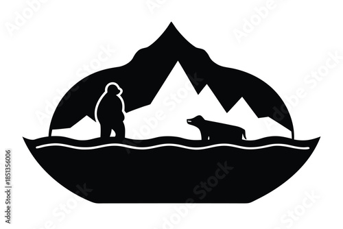 arctic exploration icon vector silhouette