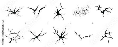 wall cracks Silhouette set