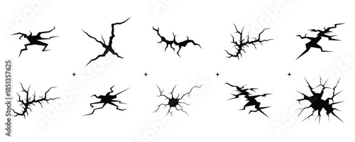 wall cracks Silhouette set