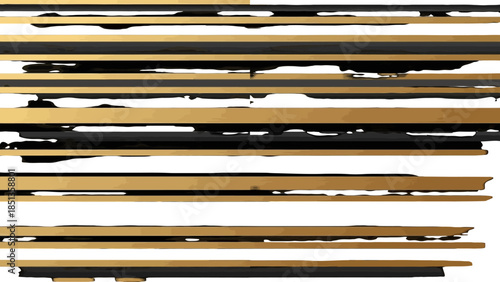 Abstract grunge pattern with distressed black and golden horizontal lines, conveying a luxurious aged vintage feel.
