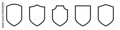Shield icons, security badge vector illustration