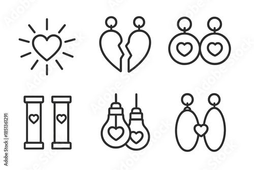 Romantic Symbolic Charms. Icons for: courtship beam keepsakes, paired ritual pendants, symbolic meeting charms, twin-column