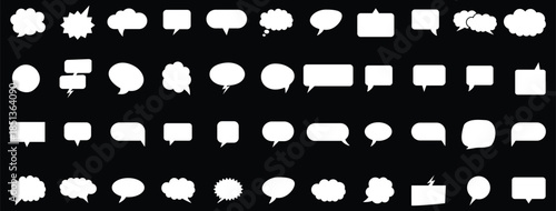 Speech Bubble set. Talk bubble. Cloud speech bubbles collection. VectorSet of cute colorful speech bubbles or dream clouds for dialog.