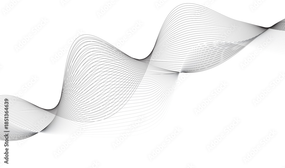Fototapeta premium Elegant Abstract Gray Wave Lines Flowing Background, abstract waves Background. 