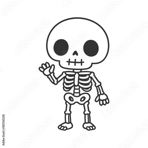 Cartoon pirate skull and crossbones with a sword isolated vector illustration