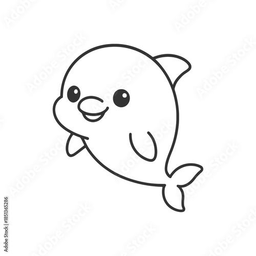 cartoon dolphin with happy face