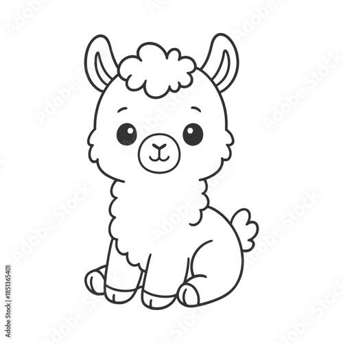 A cute alpaca character design in a fun vector illustration featuring a love theme for baby toy icons