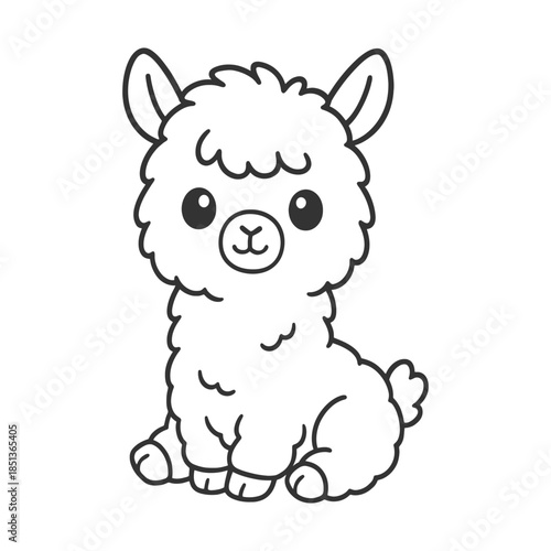 A cute alpaca in this wild animal vector illustration for kids