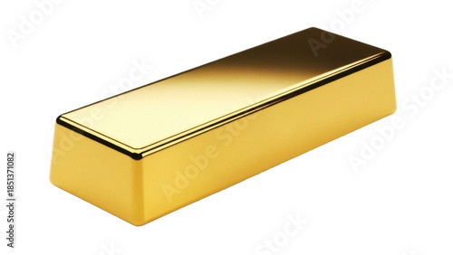 Obraz na plátne Shiny gold bar isolated PNG on transparent background, precious metal ingot for