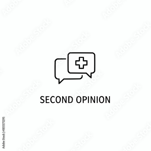 Medical chat icon with second opinion concept