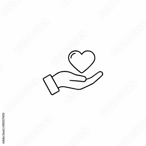 Hand cradling a heart symbol with care and compassion