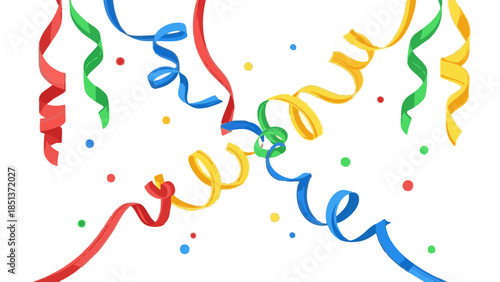 Colorful streamers and confetti celebrating a festive occasion  