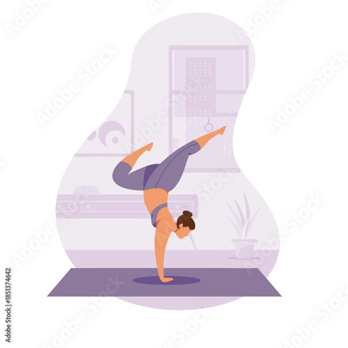 A girl practicing yoga