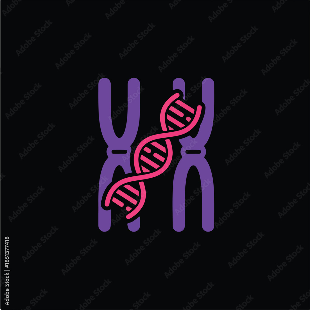 Fototapeta premium DNA and Chromosomes Genetic Structure Illustration.