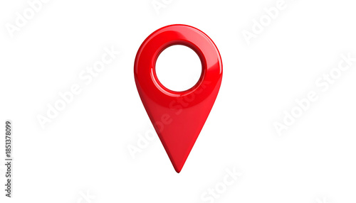 Free Download A glossy, red pin-like marker, reminiscent of GPS symbols, set against a black backdrop - GFXLoad