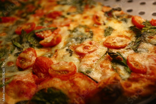 cheese and tomato pizzas as italian food