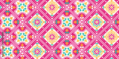 Seamless colorful patchwork. Vintage multicolor pattern in turkish style. Hand drawn background. Islam, Arabic, Indian, ottoman motifs