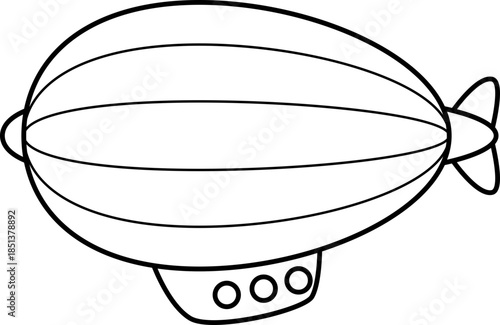 outline illustration of Airship recolorable