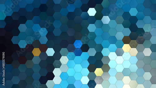 4K abstract hexagon mosaic background, featuring a geometric honeycomb pattern with pixelated texture — perfect for modern designs, digital wallpapers, tech visuals, branding, and creative projects.