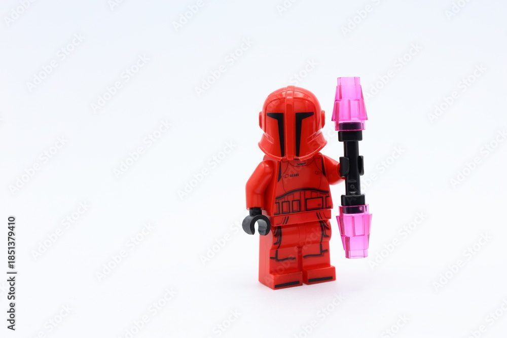 Fototapeta premium Star wars Lego. Red sith guard defender.
