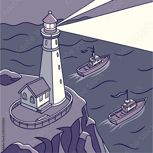 Neon Astral Lighthouse 1