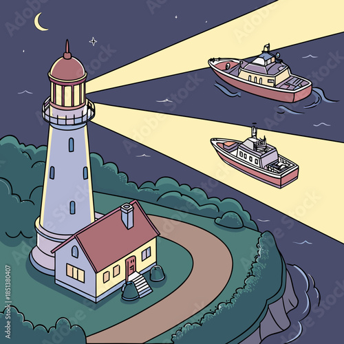 Neon Astral Lighthouse