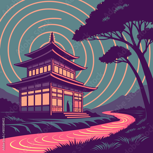 Neon Temple of Echoes