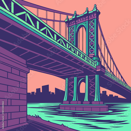 Retro Byte City Bridge