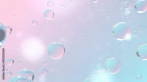 Wallpaper Mural Floating iridescent orbs in a dreamy gradient of pink and turquoise liquid atmosphere video Torontodigital.ca