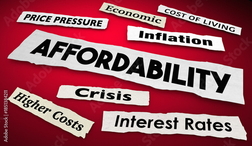 Affordability Prices Costs Rising News Headlines Inflation Customers Cant Afford to Buy 3d Illustration
