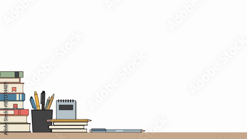 Study Desk with Books – Academic Learning for International Day of Education