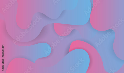 Vibrant Fluid Abstract Background with Overlapping Purple Pink and Blue Wave Shapes Vector design, social media background.