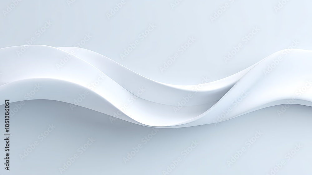Naklejka premium Elegant Flowing White Wave Design on a Light Background for Abstract Art, Backgrounds, and Modern Interior Decoration Ideas