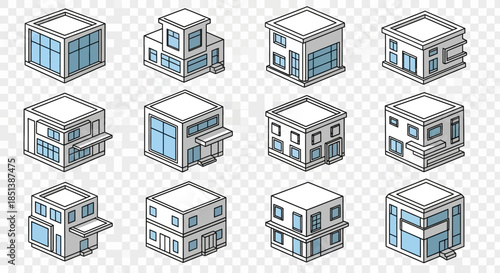 Collection of Modern House Illustrations.