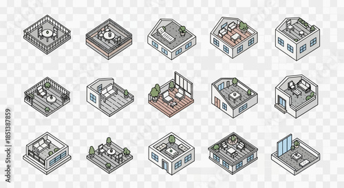 Isometric 3D House Models Collection.