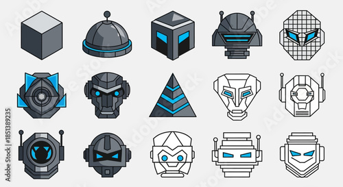 Collection of Various Robot Head Designs.