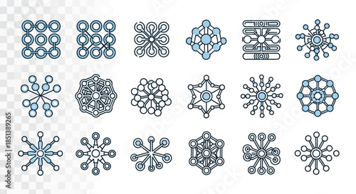 Collection of Various Snowflake Designs and Patterns.