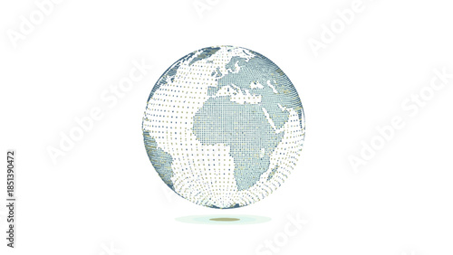 Conceptual digital Earth globe symbolizing worldwide connectivity, data networks, and technological reach, isolated on a dark background.