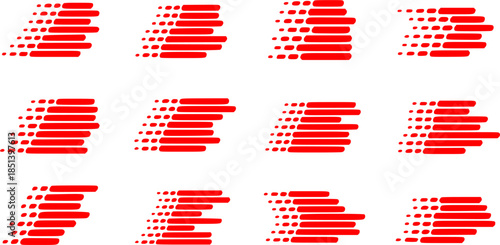 Set of speed lines vector icons. Fast motion effect. Black horizontal action lines. Speed and fast action symbol. Comic element. Superhero sign.
