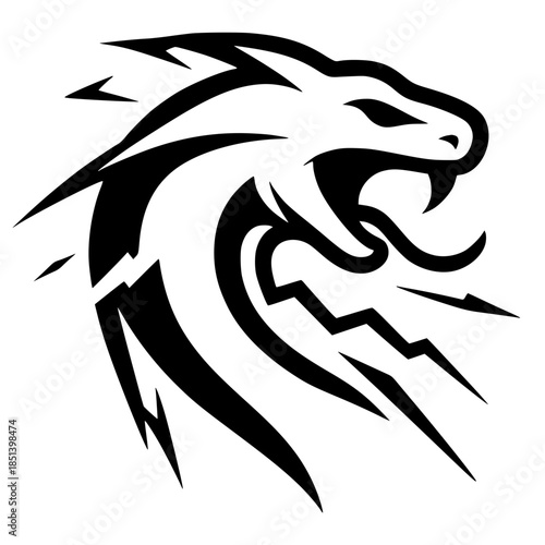 Snake head silhouette vector design