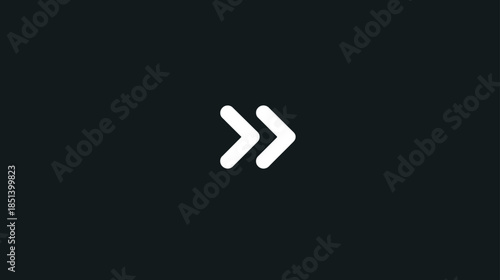 White double right arrow icon on dark grey background, representing fast forward, next, skip, or advance for media players
