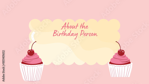 Pink and Cream Playful Birthday Wishing Card