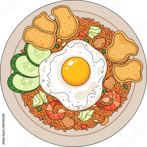 Fried Rice with Egg and Vegetables.