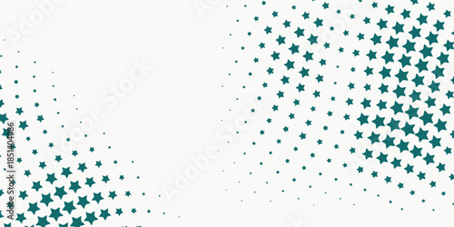 Abstract Teal Star Pattern Halftone Background.
