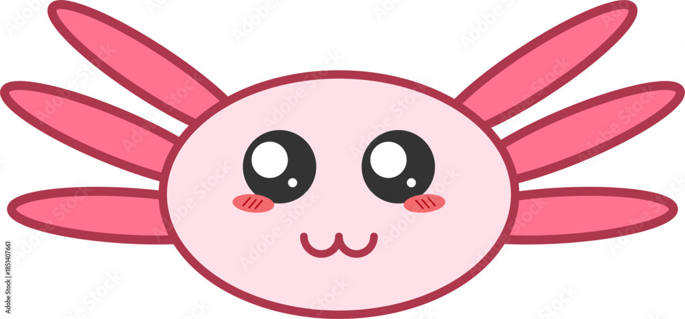 Obraz premium cute axolotl head vector