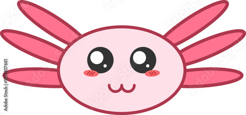 cute axolotl head vector