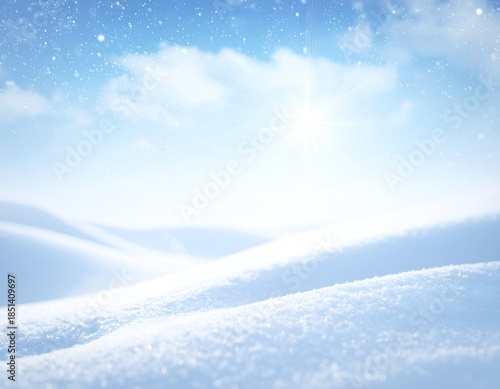 Wallpaper Mural Sunlit snowdrifts under a sparkling winter sky with clouds Torontodigital.ca