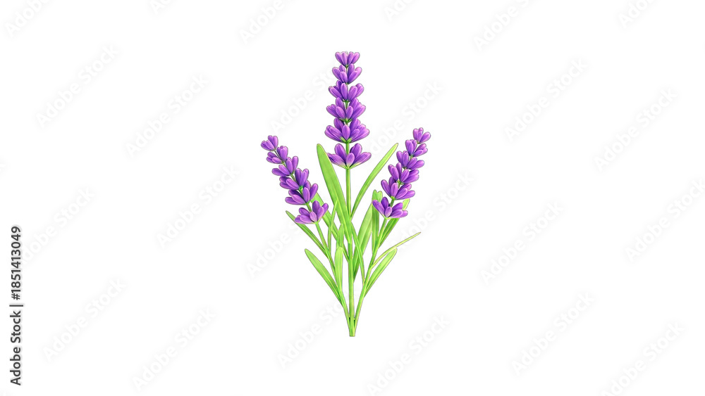 Obraz premium Lavender Flowers Isolated on White Background