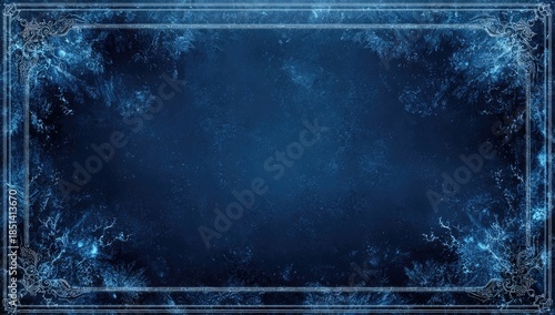 Ornate icy blue frame with frosty textures and a dark center