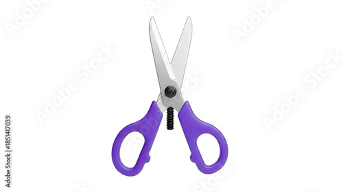 Purple Scissors Isolated on White Background